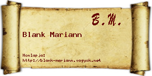 Blank Mariann névjegykártya