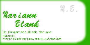 mariann blank business card